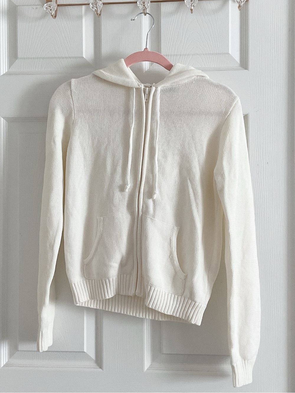 Brandy Alana Cream Zip-Up Hoodie